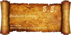 Bedics Ervin névjegykártya