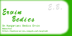 ervin bedics business card